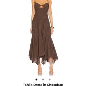Elegant Asymmetrical Chocolate Brown Dress